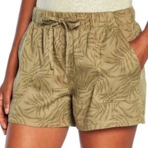 Gap Pull On Tencel Shorts Olive Jungle Vines